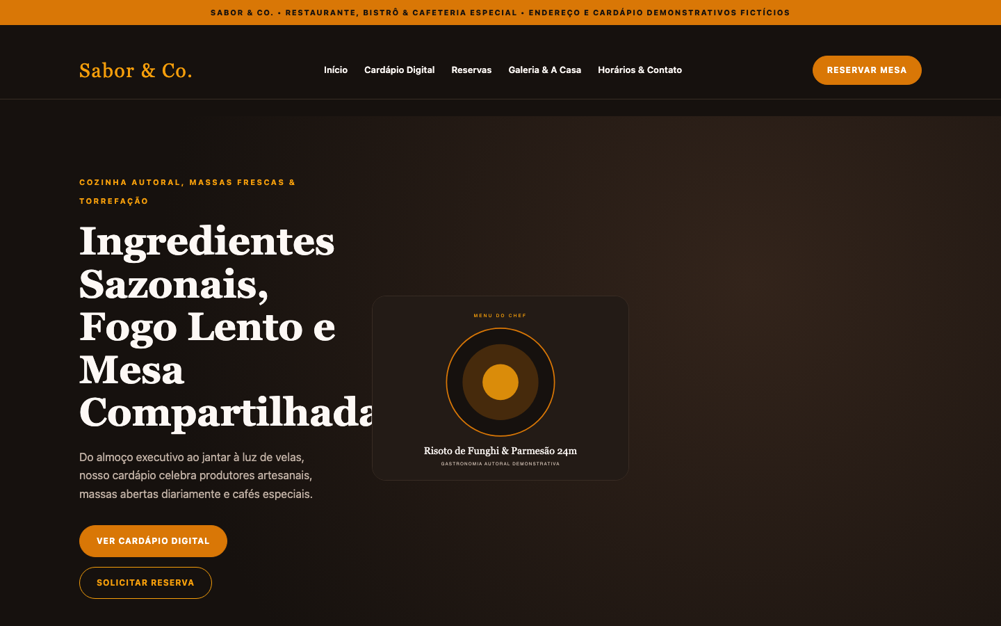 Screenshot Desktop do modelo Sabor & Co.
